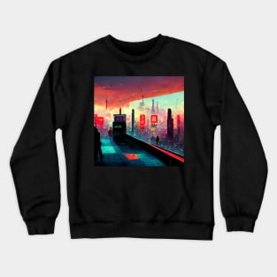 DIstance - Cyberpunk Cityscape Crewneck Sweatshirt